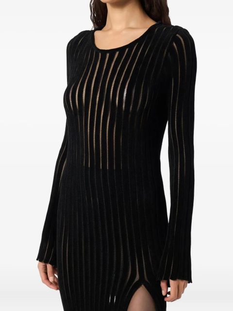 Blumarine ribbed midi dress - Black