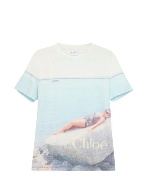 Chloé graphic-print T-shirt - Blue - zdjęcie produktu nr 1