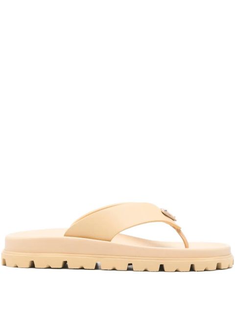 Prada triangle-logo thong flip flops - Neutrals - zdjęcie produktu nr 1