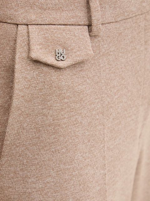 HUGO spodnie damskie kolor brązowy proste high waist 50542692