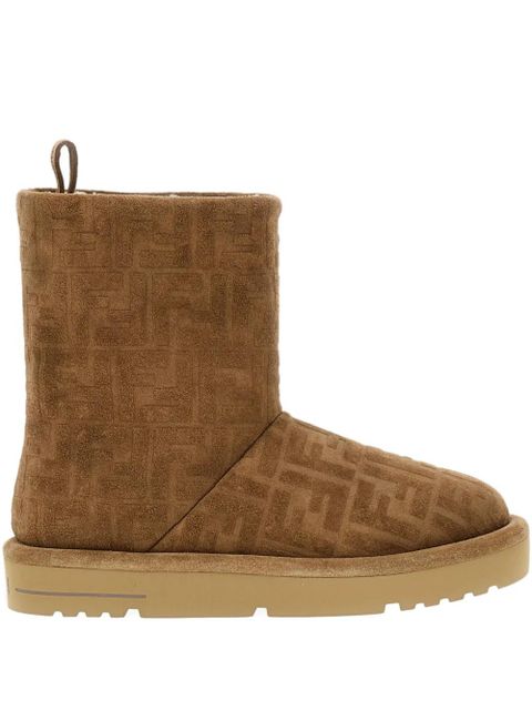 FENDI FF-motif boots - Brown