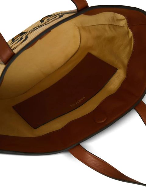 FARM Rio raffia print tote bag - Neutrals