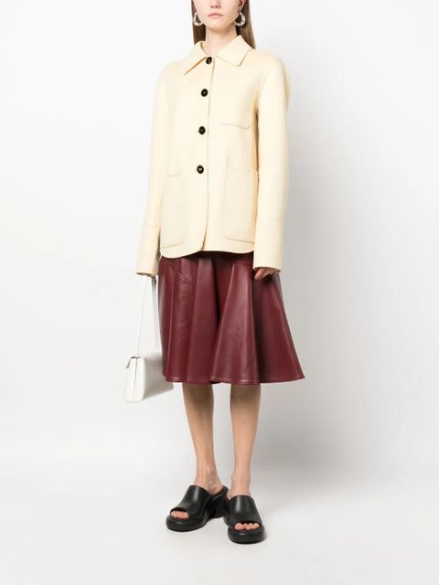 Jil Sander buttoned-up cashmere shirt jacket - Yellow