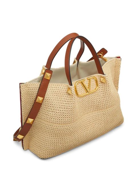 Valentino Garavani medium straw Summer tote - Neutrals