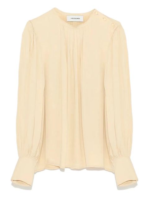 Yves Salomon button-embellishment blouse - Yellow - zdjęcie produktu nr 1