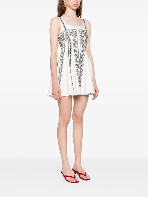 Maje embroidered-strap mini dress - White