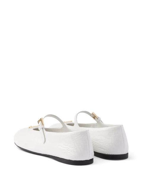 Prada leather ballerina shoes - White