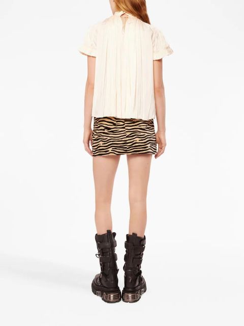 Rabanne tiger-print stretch-cotton miniskirt - Neutrals