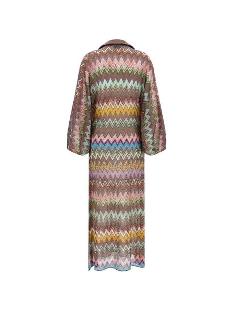 Missoni zigzag-print V-neck dress - Brown - zdjęcie produktu nr 2