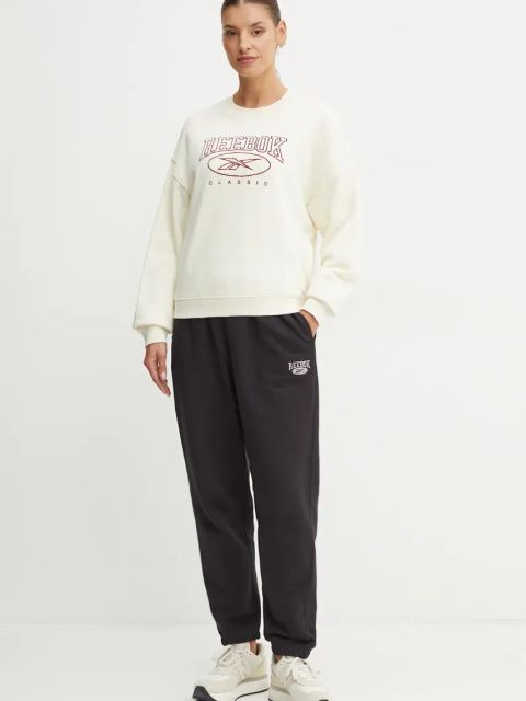 Reebok Classic spodnie dresowe bawełniane kolor czarny z aplikacją 100205172