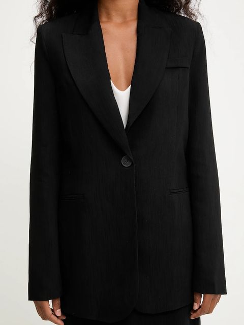 Answear.LAB marynarka kolor czarny jednorzędowa gładka - zdjęcie produktu nr 2