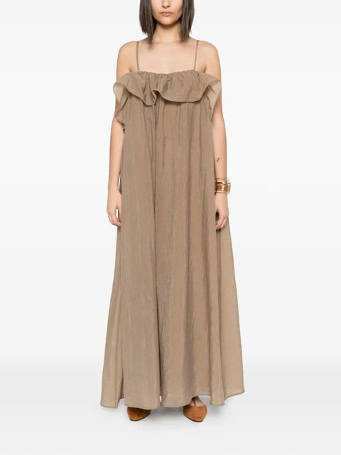 Eleh ruffle-detail maxi dress - Brown