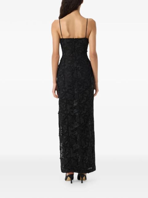 Blumarine butterfly-appliqué maxi dress - Black