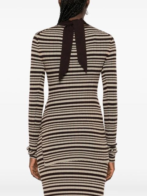 Nanushka striped turtleneck T-shirt - Black