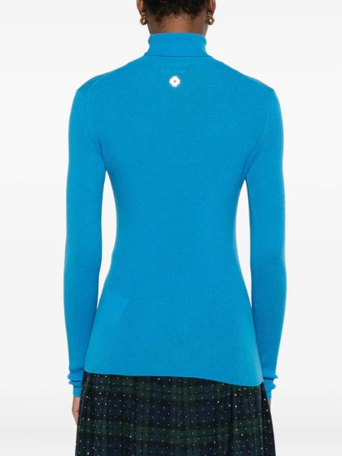 Maje roll-neck ribbed top - Blue