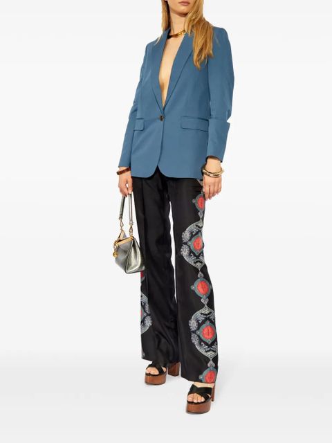 ETRO paisley flared silk trousers - Blue