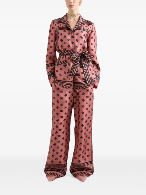 Dolce & Gabbana DNA logo-print palazzo pants - Pink