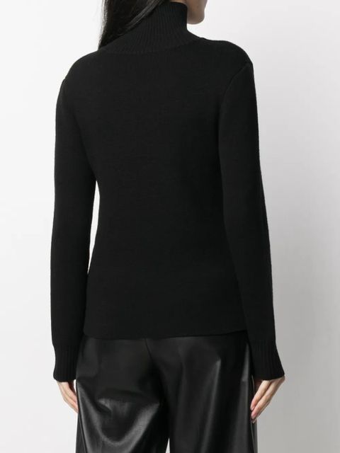 Rabanne roll-neck merino wool jumper - Black