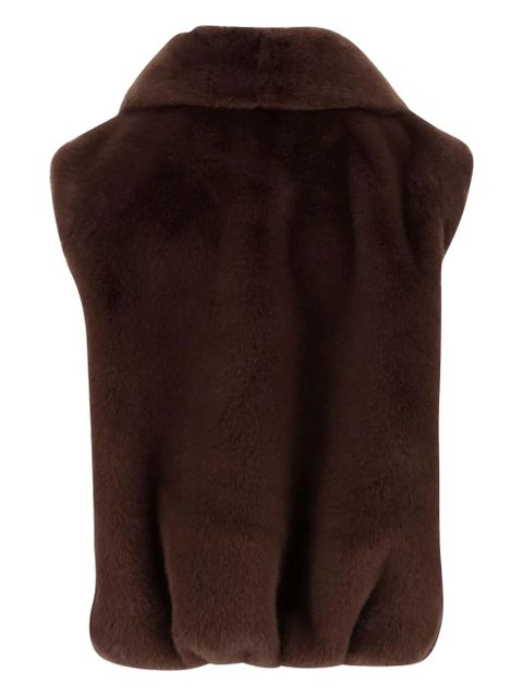 PINKO faux-fur zip-up gilet - Brown - zdjęcie produktu nr 2