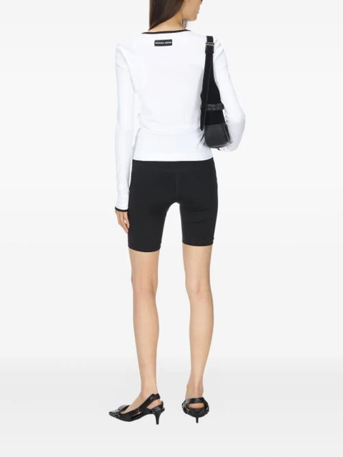 Marine Serre moon-logo long-sleeve T-shirt - White