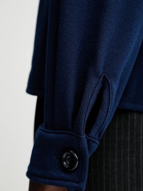 Sessun koszula damska kolor granatowy regular z kołnierzykiem klasycznym 25110020