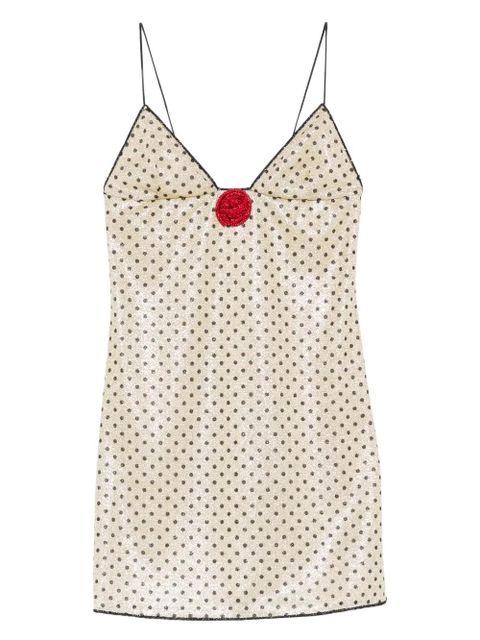 Oséree polka-dot appliqué mini dress - Neutrals - zdjęcie produktu nr 1