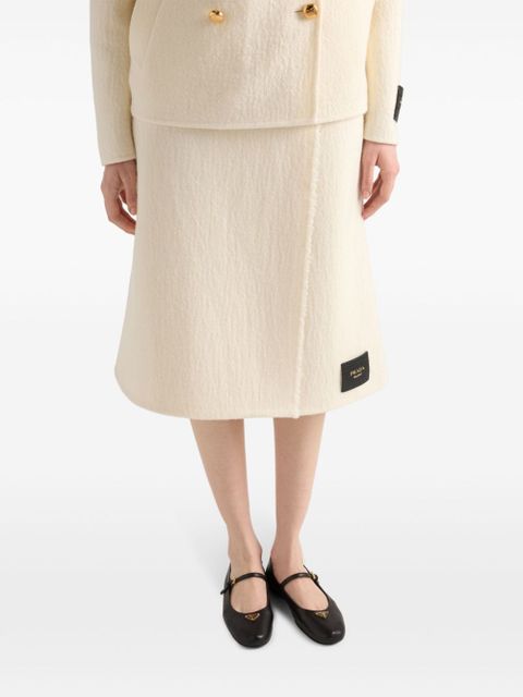 Prada twill midi skirt - Neutrals
