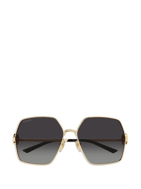 Gucci Eyewear geometric-frame logo sunglasses - Gold - zdjęcie produktu nr 1