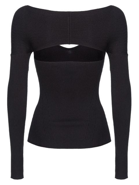 PINKO cut-out ribbed-knit jumper - Black - zdjęcie produktu nr 2