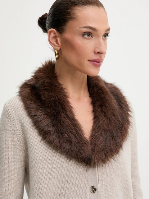 Blugirl Blumarine kardigan wełniany damski kolor beżowy RF5050.MA500