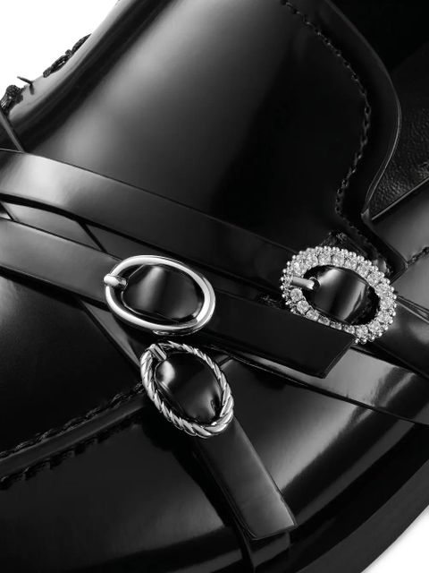 Jimmy Choo buckled kalia loafers - Black