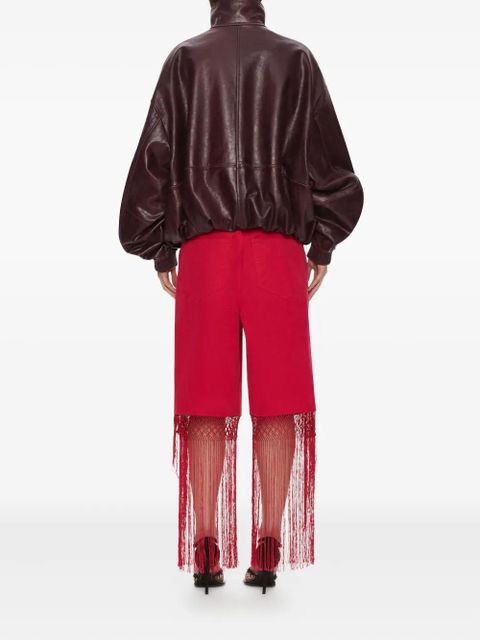 Christopher Esber macramé fringed corduroy trousers - Red - zdjęcie produktu nr 2