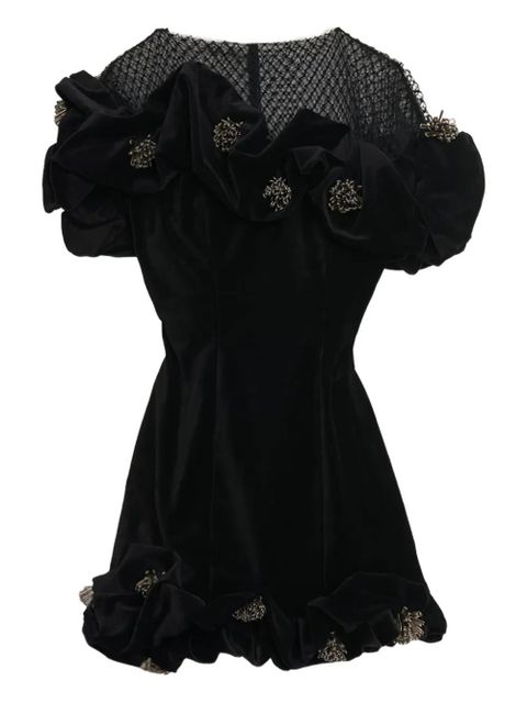 ISABEL MARANT Eliska ruffled-detailing mini dress - Black - zdjęcie produktu nr 1