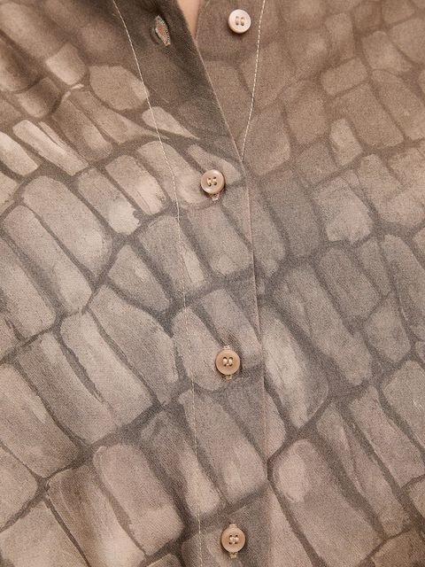 Sisley koszula damska kolor beżowy relaxed z kołnierzykiem klasycznym 5W4VLQ07F