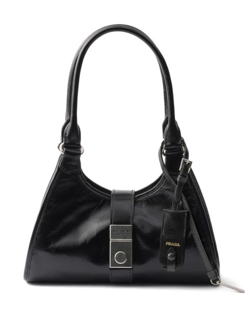Prada small push-lock leather tote bag - Black - zdjęcie produktu nr 1