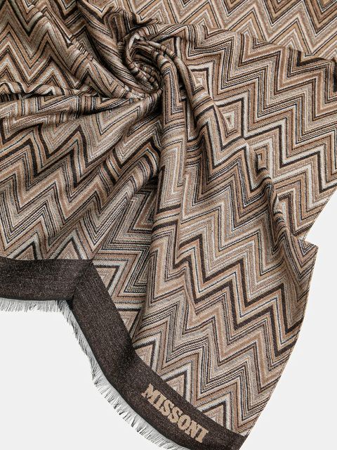 Missoni szalik damski kolor brązowy wzorzysty SAXRVMDA411