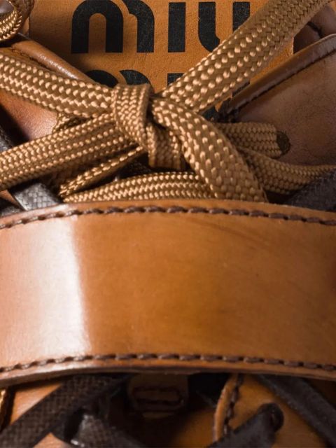 Miu Miu buckle-strap sneakers - Brown