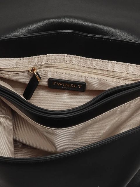 TWINSET logo-lettering twist-lock clutch bag - Black
