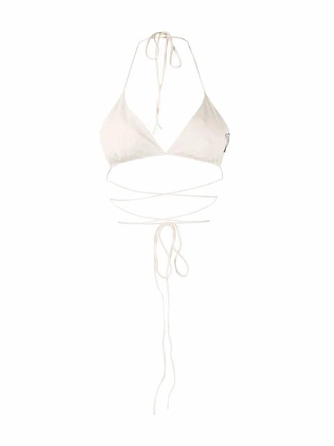Magda Butrym flower-appliqué bikini top - Neutrals - zdjęcie produktu nr 2
