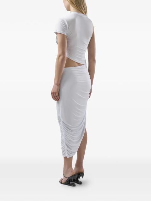 GCDS betty boop asymmetric cut-out dress - White