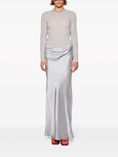 Christopher Esber semi-sheer draped maxi dress - Silver - zdjęcie produktu nr 2