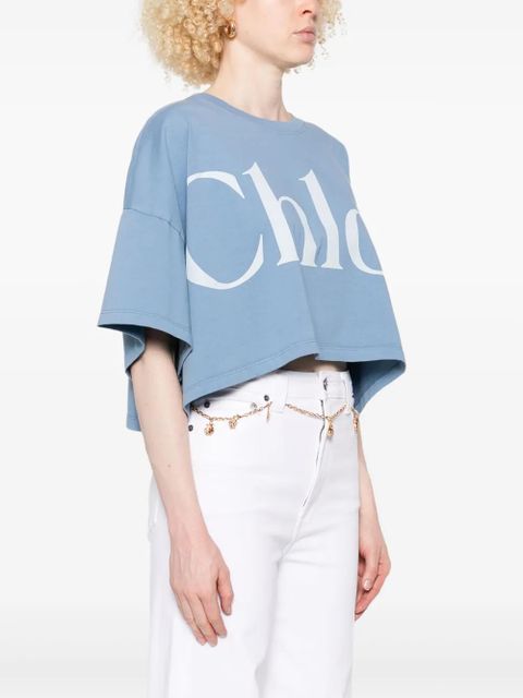 Chloé logo-print T-shirt - Blue