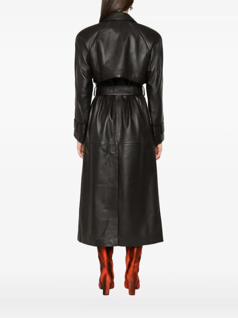 ducie leather trench coat - Brown