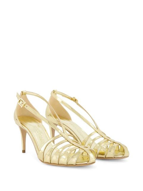 Ferragamo caged leather sandals - Gold - zdjęcie produktu nr 2