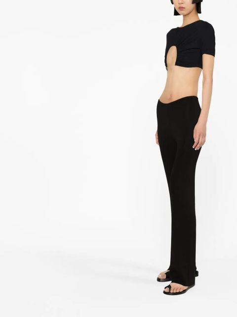 Christopher Esber cut-out cropped T-shirt - Black