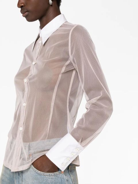 MM6 Maison Margiela cotton-tulle shirt - Neutrals