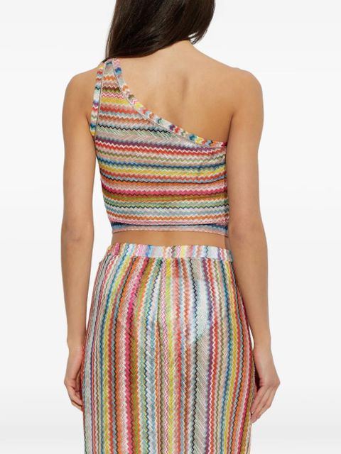 Missoni zigzag-knit one-shoulder top - Blue