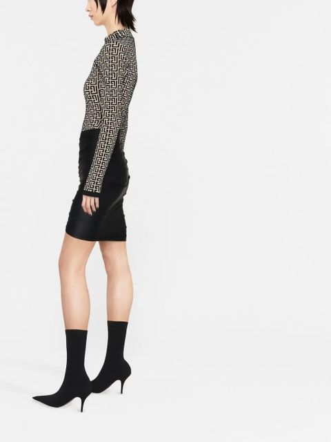 Balenciaga gathered stretch mini skirt - Black