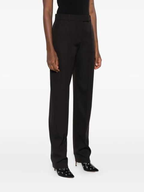 Alexander McQueen pressed-crease tailored trousers - Brown