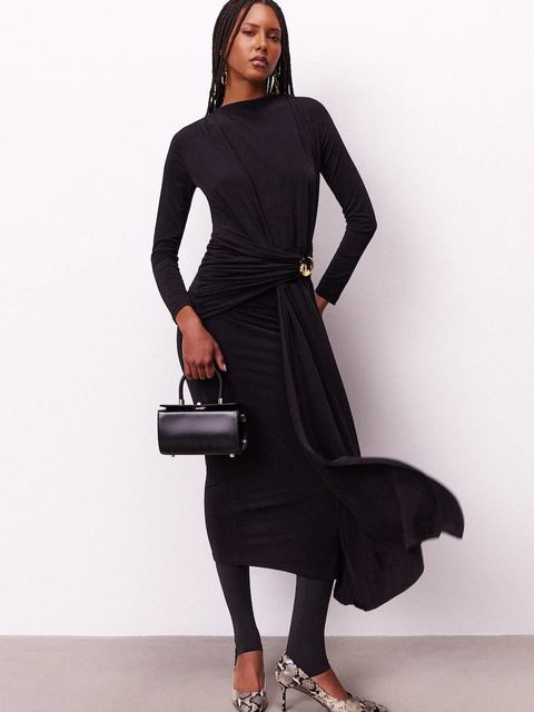 Answear.LAB sukienka kolor czarny maxi dopasowana - zdjęcie produktu nr 1